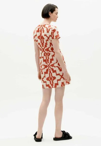 thinking mu thinking mu Dress - Hebe - aus Bio-Baumwolle, Rot (orange ilusion), – Produktbild 3 von 3