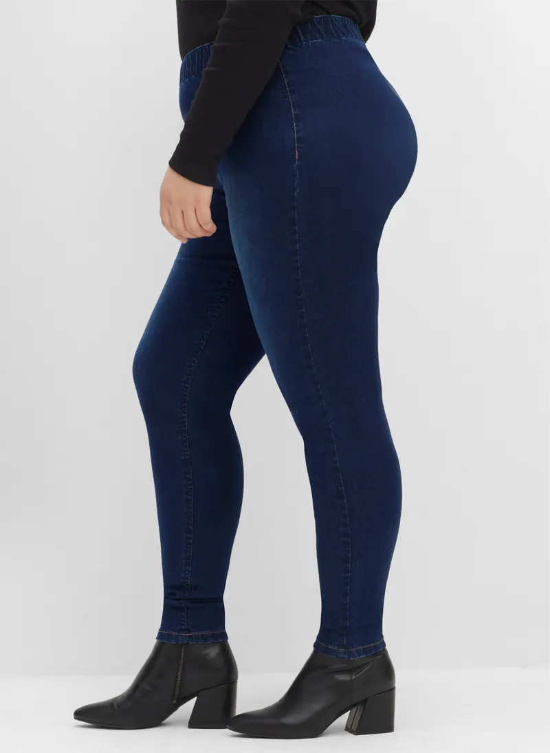 sheego Jeggings, Dark blue denim, – Produktbild 1 von 2