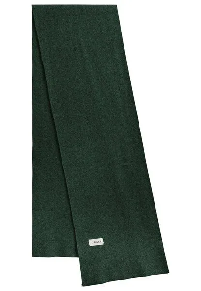 MELA MELA Jacquard Strick Schal Style ASMEE aus 100% Bio-Baumwolle, Deep forest melange, – Produktbild 3 von 4