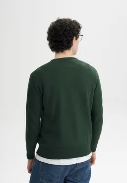 MELA MELA Herren vegan Feinstrickpullover Deep Forest Melange – Produktbild 1 von 1
