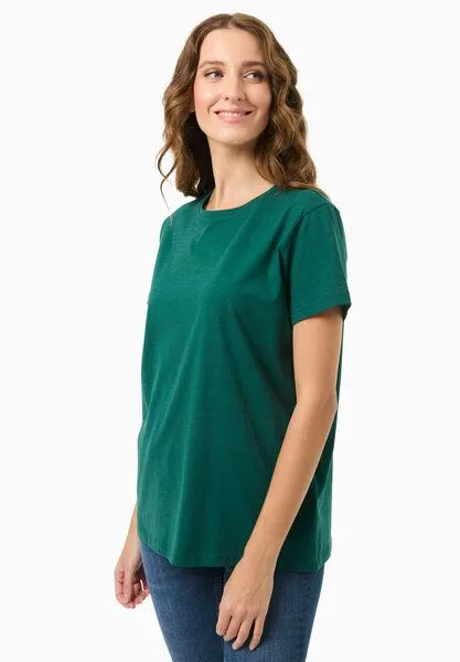 ORGANICATION ORGANICATION Damen Basic T-Shirt aus Bio-Baumwolle, Deep emerald, – Produktbild 3 von 4