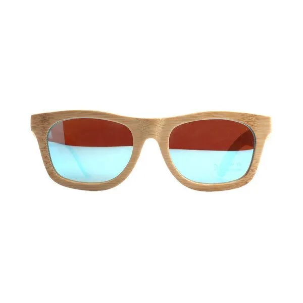 pandoo pandoo Bambus Sonnenbrille Unisex | polarisiert & UV400 | Blau | Türkis | Orange, Blau, – Produktbild 2 von 4