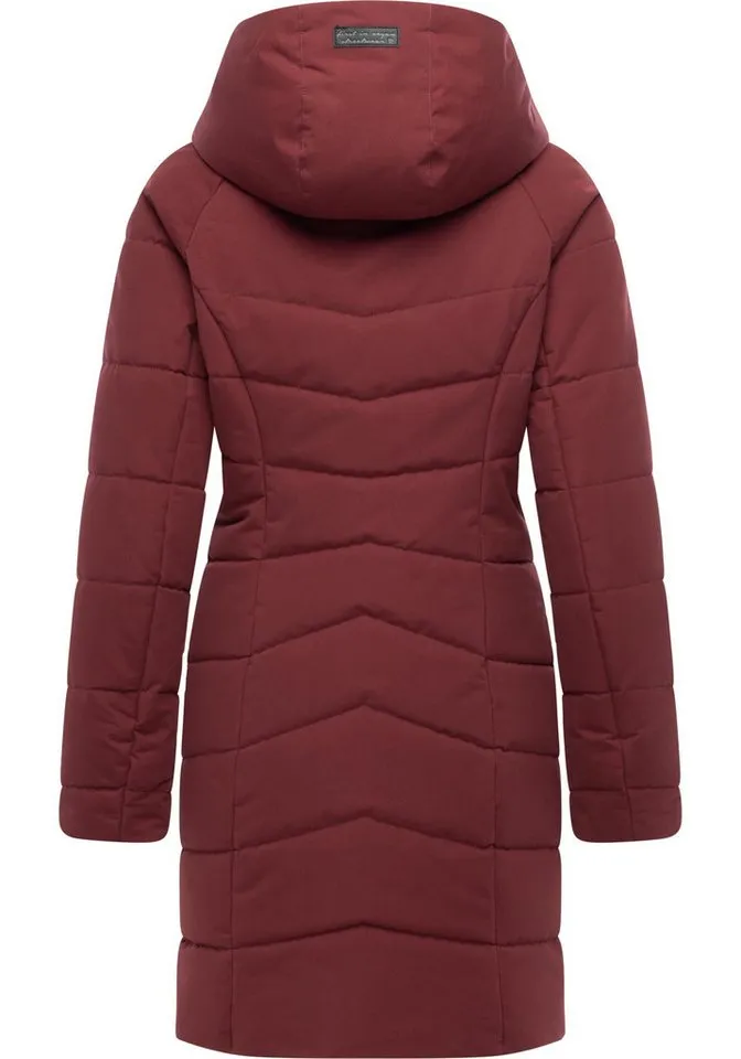 ragwear ragwear Wintermantel Noita YOUMODO Winter Steppmantel mit Kapuze, Rot, – Produktbild 4 von 4