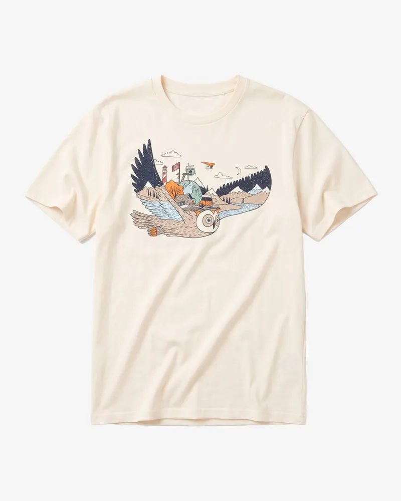 KnowledgeCotton Apparel KnowledgeCotton Apparel Herren vegan T-Shirt Mit Aufdruck Auf Der Rückseite Egret Weiß, Weiß, – Produktbild 4 von 4