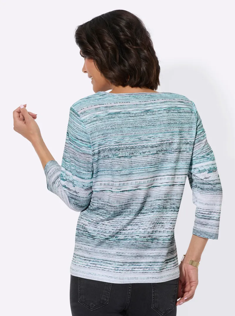 Witt 3/4-Arm-Shirt kalkmint-ecru-geringelt, Kalkmint-ecru-geringelt, – Produktbild 2 von 2