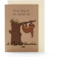 Die Stadtgärtner Die Stadtgärtner Schöne A6-Karte für viele Anlässe mit Faultier-Motiv und Blumensamen – Produktbild 1 von 1