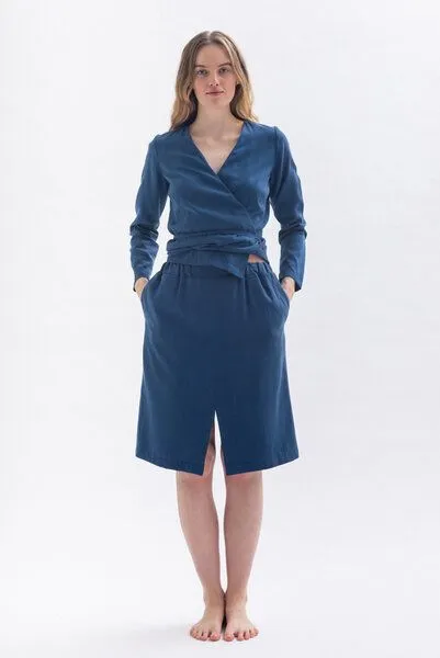 Studio Hertzberg Studio Hertzberg Rock mit Schlitz MII-TUU aus Tencel, Blau, – Produktbild 2 von 4