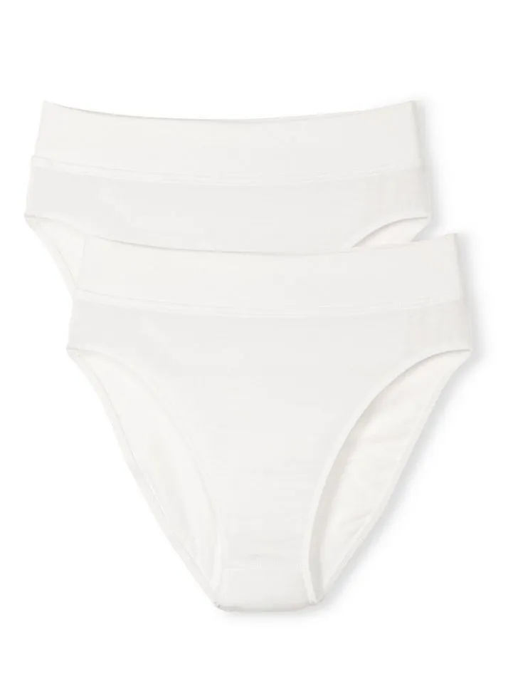CALIDA CALIDA High-Waist-Slip Elastic Duopack (2er Pack) breiter Softbund, elastisch, atmungsaktiv, weich, Weiß, – Produktbild 1 von 5