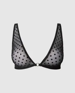 Understatement Understatement Damen vegan Bralette Mesh Plunge Black Dots – Produktbild 1 von 1