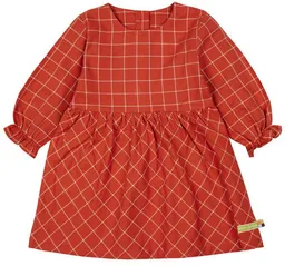 loud + proud loud + proud Babys & Kinder Kleid Karo Cinnamon, GOTS-zertifiziert – Produktbild 1 von 1