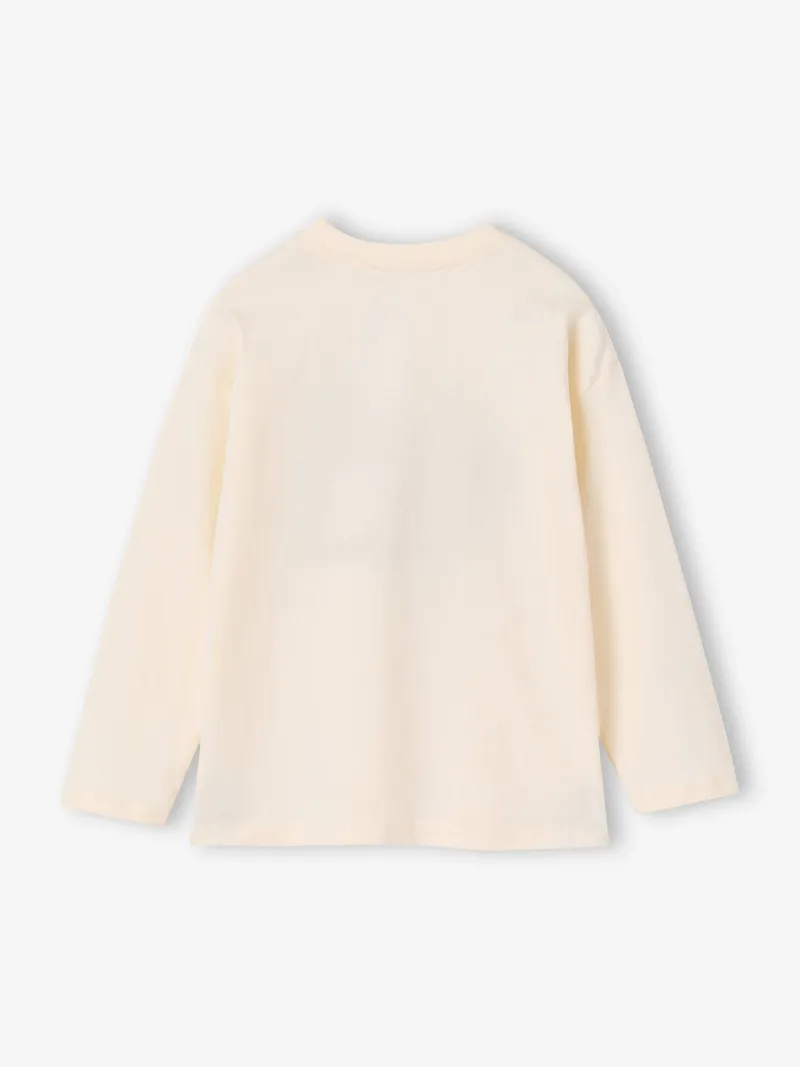 Vertbaudet Shirt mit 3D-Applikation Jungen, Wollweiß, – Produktbild 3 von 4