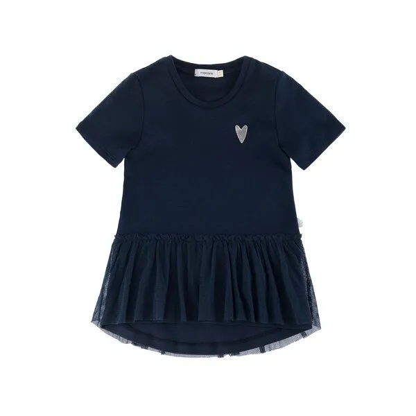 Marraine Kids Marraine Kids Longshirt mit Tüll aus Bio Baumwolle "Blueberry", Dunkelblau, – Produktbild 1 von 3
