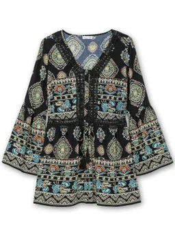sheego by Joe Browns Longbluse schwarz-gemustert – Produktbild 1 von 1