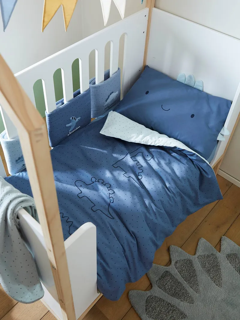 Vertbaudet Baby Kissenbezug KLEINER DINO, Blau, – Produktbild 2 von 2