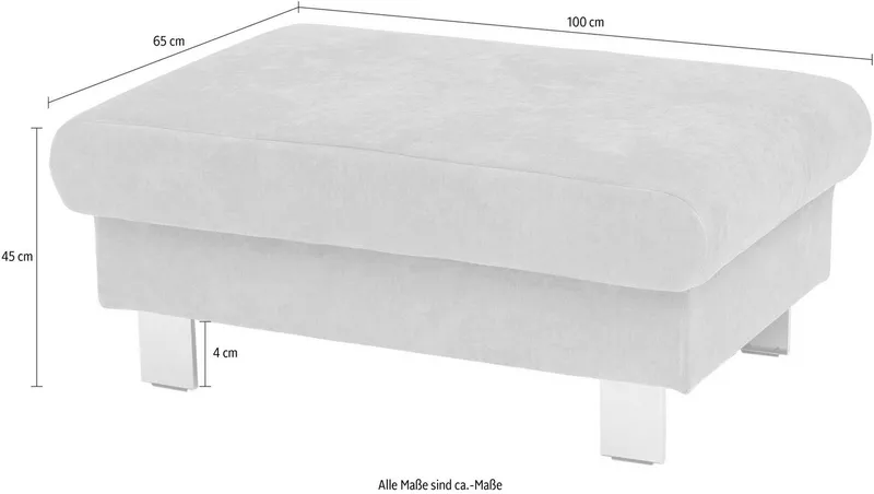 COTTA Hocker Komaris, B: 100 cm, individuell zu kombinieren, Grau, – Produktbild 5 von 5