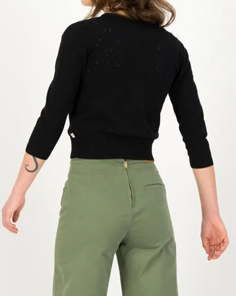 blutsgeschwister Blutsgeschwister Cardigan V-Neck 3/4-Ärmel, Black heart anchor (schwarz), – Produktbild 2 von 3