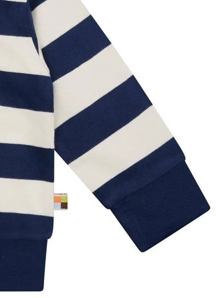 loud + proud loud + proud Babys & Kinder Sweatjacke mit Blockstreifen, GOTS-zertifiziert, Ultramarineblau), – Produktbild 3 von 3