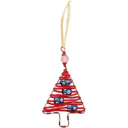Global Mamas Global Mamas Upcycling Christbaumschmuck  - Weihnachtsbaum -  S/L - Rainbow/Weiß/Rot - Weihnachten - Geschenkdeko - Weihnachtsdeko – Produktbild 1 von 1