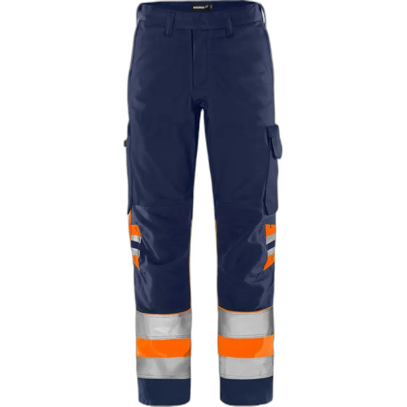 Fristads Sichtbare Arbeits Hose Klasse 1 Fristads Green 2649 GPLU, Orange, – Produktbild 2 von 2