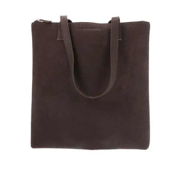 MoreThanHip MoreThanHip Shopper Tasche aus mattem Öko-Leder - Livia, Dunkel graubraun, – Produktbild 3 von 4