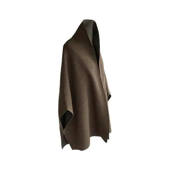 austriandesign.at austriandesign.at MantelCape reversibel aus extrafeiner Merinowolle, Natur/graublau, – Produktbild 2 von 4