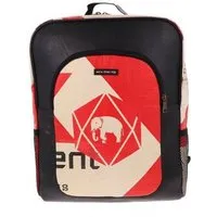 MoreThanHip MoreThanHip Laptop-Rucksack 15,6 Zoll aus recycelten Zementsäcken (Elefant oder Kamel) und Autoschläuchen – wasserabweisend, leicht & geräumig mit Laptopfach – nachhaltig & fair produziert – Rokha, Rot, – Produktbild 1 von 1
