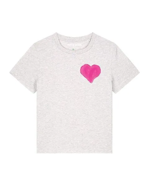 watapparel watapparel T-Shirt Frauen Pink Heart, Cool heather grey, – Produktbild 1 von 3