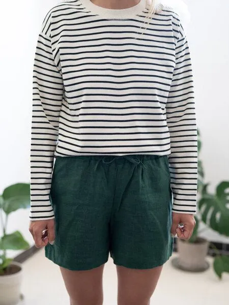 FUXBAU FUXBAU Frauen Leinenshorts, Grün, – Produktbild 4 von 4