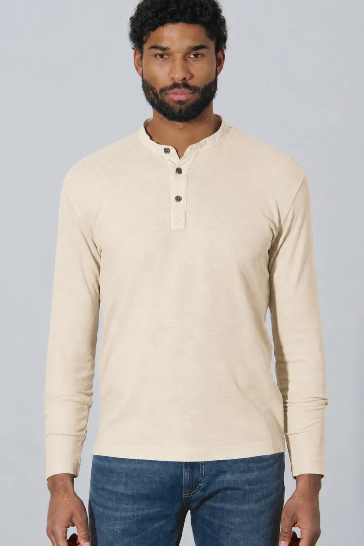 HempAge Hempage Herren vegan Langärmliges Freizeit Shirt Gobi In Beige, Beige, – Produktbild 2 von 2