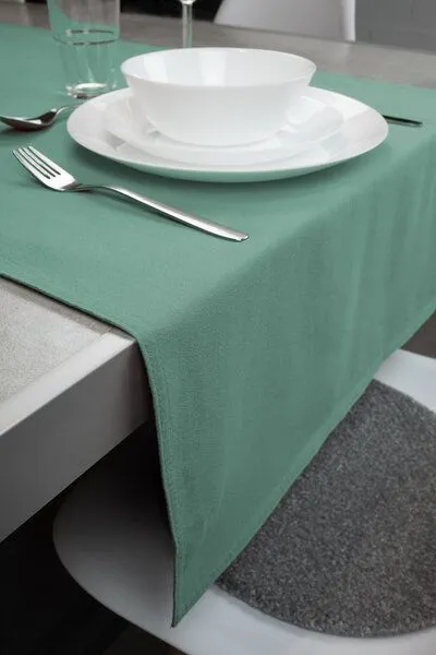 jilda-tex jilda-tex Tischläufer Renforce 100% Bio-Baumwolle Uni 50x160cm, Steinblau, – Produktbild 2 von 4