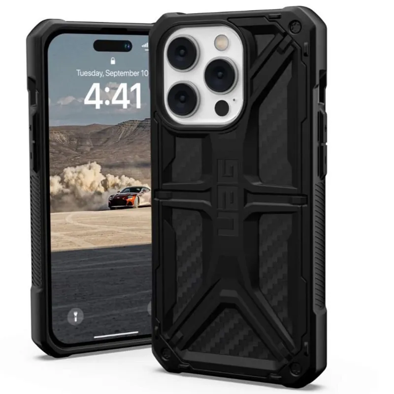 Urban Armor Gear Hülle für Apple iPhone 14 Pro, Urban Armor Gear, Monarch Carbon, Schwarz – Produktbild 1 von 1
