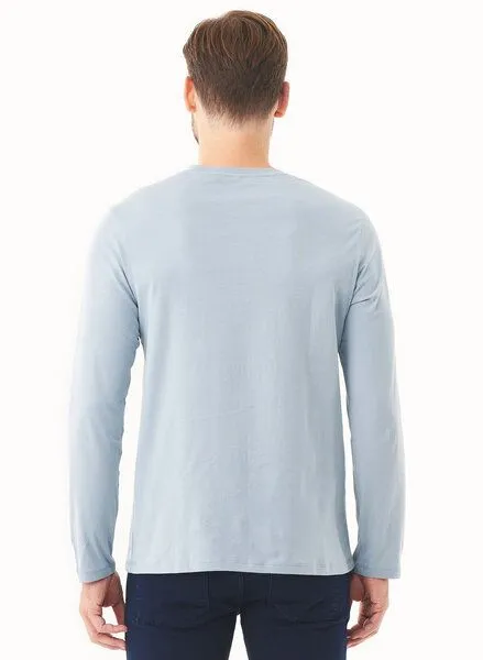 ORGANICATION ORGANICATION Langarmshirt aus Bio-Baumwolle, Blau(dusty blue), – Produktbild 4 von 4