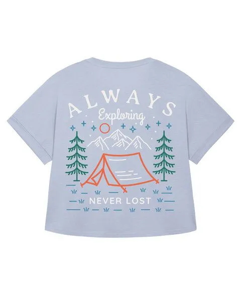 watapparel watapparel Oversize T-Shirt Frauen Always exploring never lost, Serene blue, – Produktbild 2 von 2