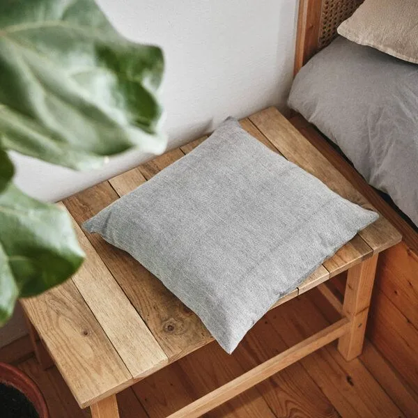 HängemattenGlück HängemattenGlück Sofakissen / Kopfkissen aus reiner Bio Baumwolle (Bezug und Füllung) 60x60cm Grau- / Naturtöne, Hellgrau (grau), – Produktbild 1 von 3