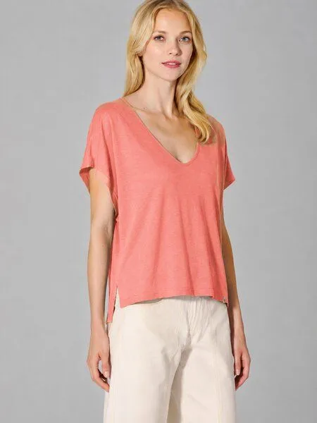 HempAge HempAge Damen Slub Jersey T-Shirt Hanf/Biobaumwolle, Peach(orange), – Produktbild 2 von 4