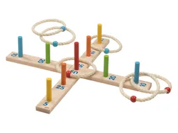 Goki goki Kinder Ringwurfspiel aus Holz, 6 Sisalringe, teilweise bunt lackier Durchmesser 49 cm – Produktbild 1 von 1