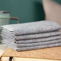 nahtur design nahtur-design Stofftaschentücher aus Bioleinen 25x25 cm, Blaugrau, – Produktbild 1 von 2