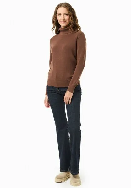 ORGANICATION ORGANICATION Rollkragenpullover aus Bio-Baumwolle, Cocoa brown, – Produktbild 2 von 4