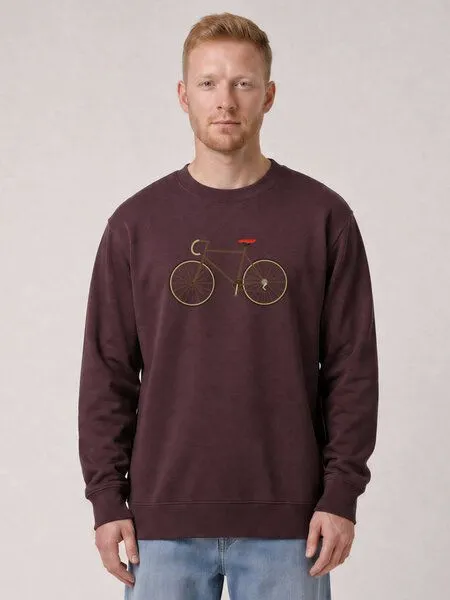watapparel watapparel Sweatshirt Unisex Fahrrad, Red brown, – Produktbild 2 von 2