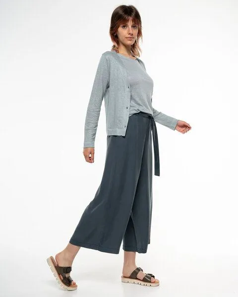 Alma & Lovis Alma & Lovis Eleganter Cardigan aus 100% Leinen-Jersey | Leinen Jersey Jacket, Silver blue (hellblau), – Produktbild 3 von 4