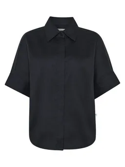 KnowledgeCotton Apparel KnowledgeCotton Apparel Satinbluse mit kurzen Ärmeln ISLET aus Bio-Baumwolle – Produktbild 1 von 1