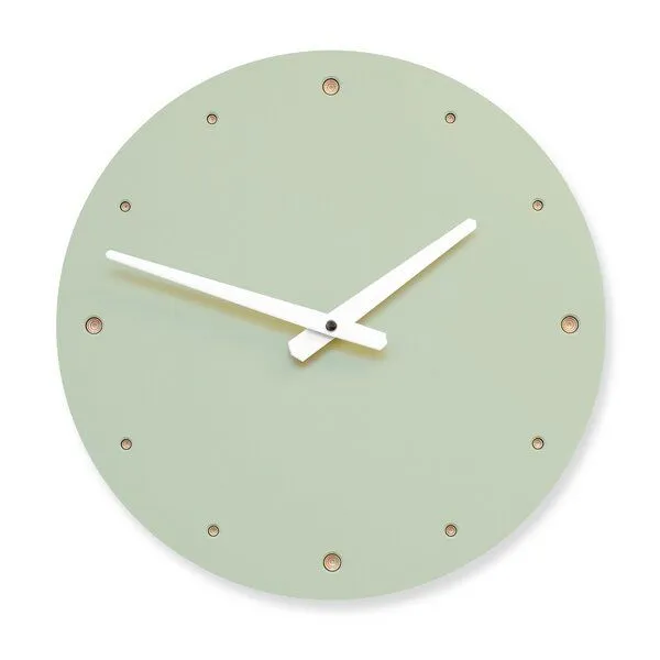 klotzaufklotz klotzaufklotz Wanduhr Linoleum, Blassgrün, – Produktbild 1 von 4
