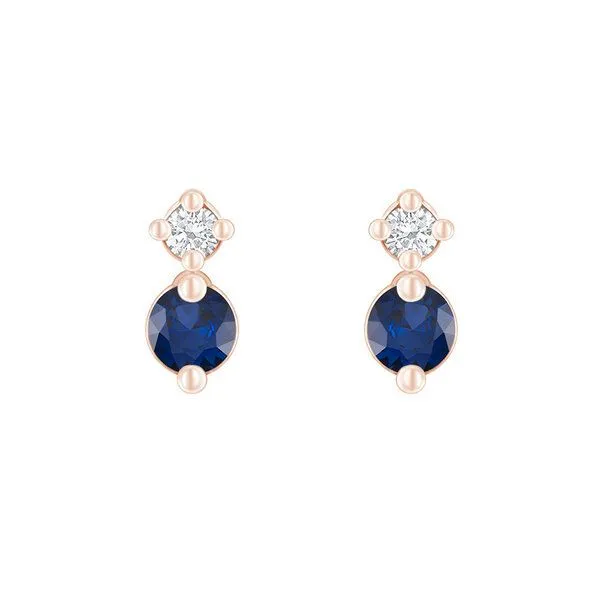 Eppi Eppi Minimalistische Ohrringe mit Saphiren und Diamanten Durante, Rosa, – Produktbild 1 von 4