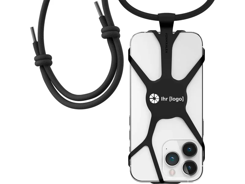 VONMÄHLEN VONMÄHLEN Universale Smartphone Halterung 'INFINITY' inkl. 4-farbigem Aufdruck, schwarz – Produktbild 1 von 1