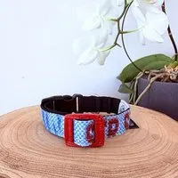 GOOPSI GOOPSI Hunde Halsband Upcycling aus Reissack, Halsband handgefertigt & Fairtrade, Blau, – Produktbild 1 von 1
