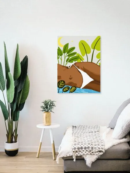 Photocircle Photocircle Poster / Leinwandbild - Is it Summer yet Modern Bohemian Black Woman – Produktbild 4 von 4
