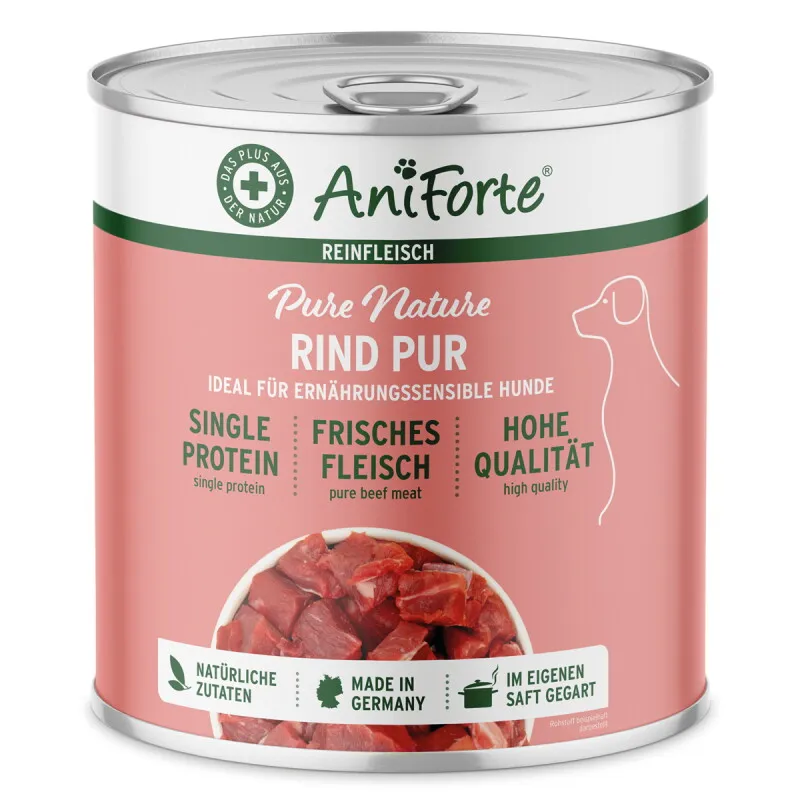 AniForte AniForte Nassfutter Rind Pur 6x800 g – Produktbild 1 von 2