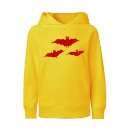 HANDGEDRUCKT HANDGEDRUCKT "Fledermausschar" Kinder Hoody aus reiner Biobaumwolle (kbA) – Produktbild 1 von 1