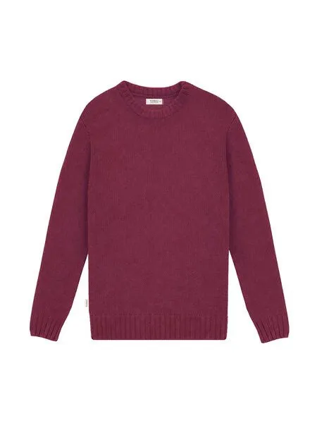 FUXBAU FUXBAU Männer Merino Strickpullover, Bordeaux, – Produktbild 3 von 4