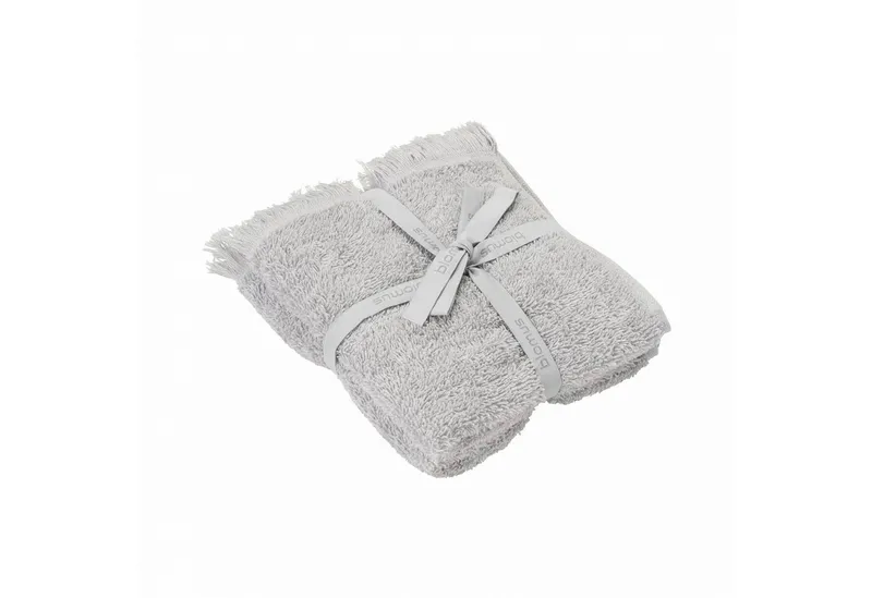 blomus Gästehandtücher -FRINO- 2er Set Luxuriöse Gästehandtücher mit Fransen-Design, (Set, 2-St), Luxuriös, Baumwolle, Fransen-Design, Pflegeleicht, 60 °C waschbar, Grau, – Produktbild 1 von 2